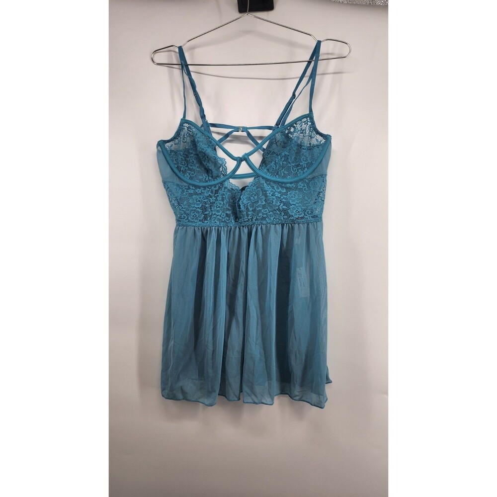 Adore Me Women's XL Mykonos Blue Yolandi‎ Babydoll Top Sleepwear Cami NWT